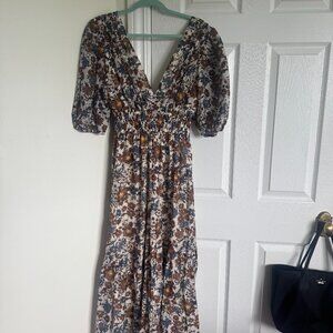Medium Abercrombie & Fitch Midi/Maxi Blue/Brown Dress